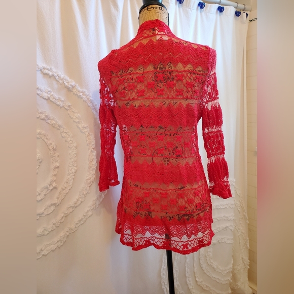 Sheer Red Lace - Picture 3 of 9